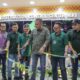 Executive Vice President Operasi Distribusi Sumatera Kalimantan PT PLN (Persero) Kantor Pusat, Agung Nugraha (tengah) secara simbolis melakukan pemotongan pita peresmian DCC di Kepulauan Nias, Kamis (7/9).