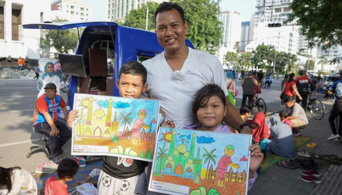 Dinas Perpustakaan dan Kearsipan Medan Sediakan Fasilitas Mewarnai Di Car Free Day