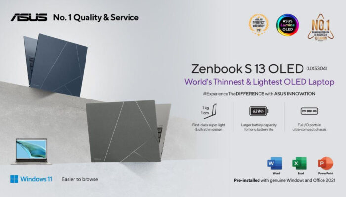 ASUS ZenBook S13 OLED UX5304 Hadir Dengan Kualitas Jempolan