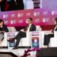 Dalam forum ini Direktur Utama PLN menyampaikan langkah kolaboratif PLN bersama negara-negara ASEAN dalam bentuk ASEAN Power Grid. Kiri ke kanan: Caroline Chua (Head of Asia Pacific Decarbonization for BloombergNEF), Darmawan Prasodjo (Direktur Utama PLN), dan Kathy Wu (Regional President APAC of BP).