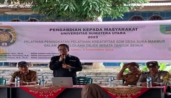 FISIP USU Gelar Pelatihan Pengelolaan Wisata Tanduk Benua Di Desa Suka Makmur