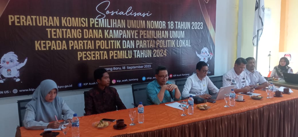 KIP Aceh Tamiang Sosialisasi Dana Kampanye Ke Parpol Peserta Pemilu