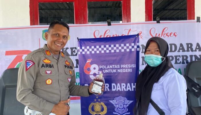 HUT Polantas Ke-68, Personel Polres Palas Donor Darah