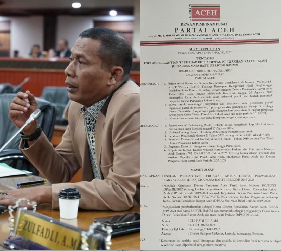 Mualem Kembali Ganti Kepemimpinan DPRA