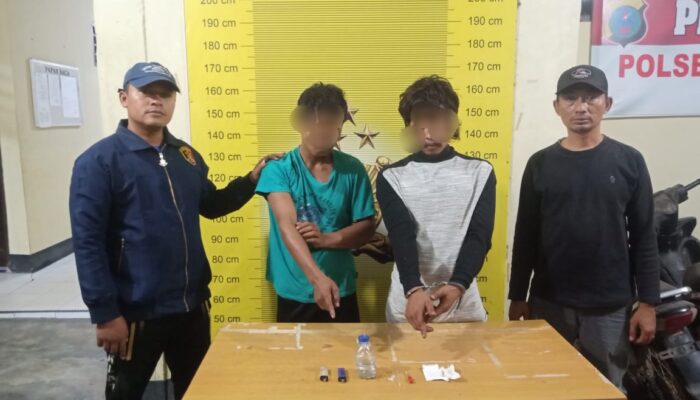 Polsek Barteng Tangkap Dua Tersangka Konsumsi Sabu