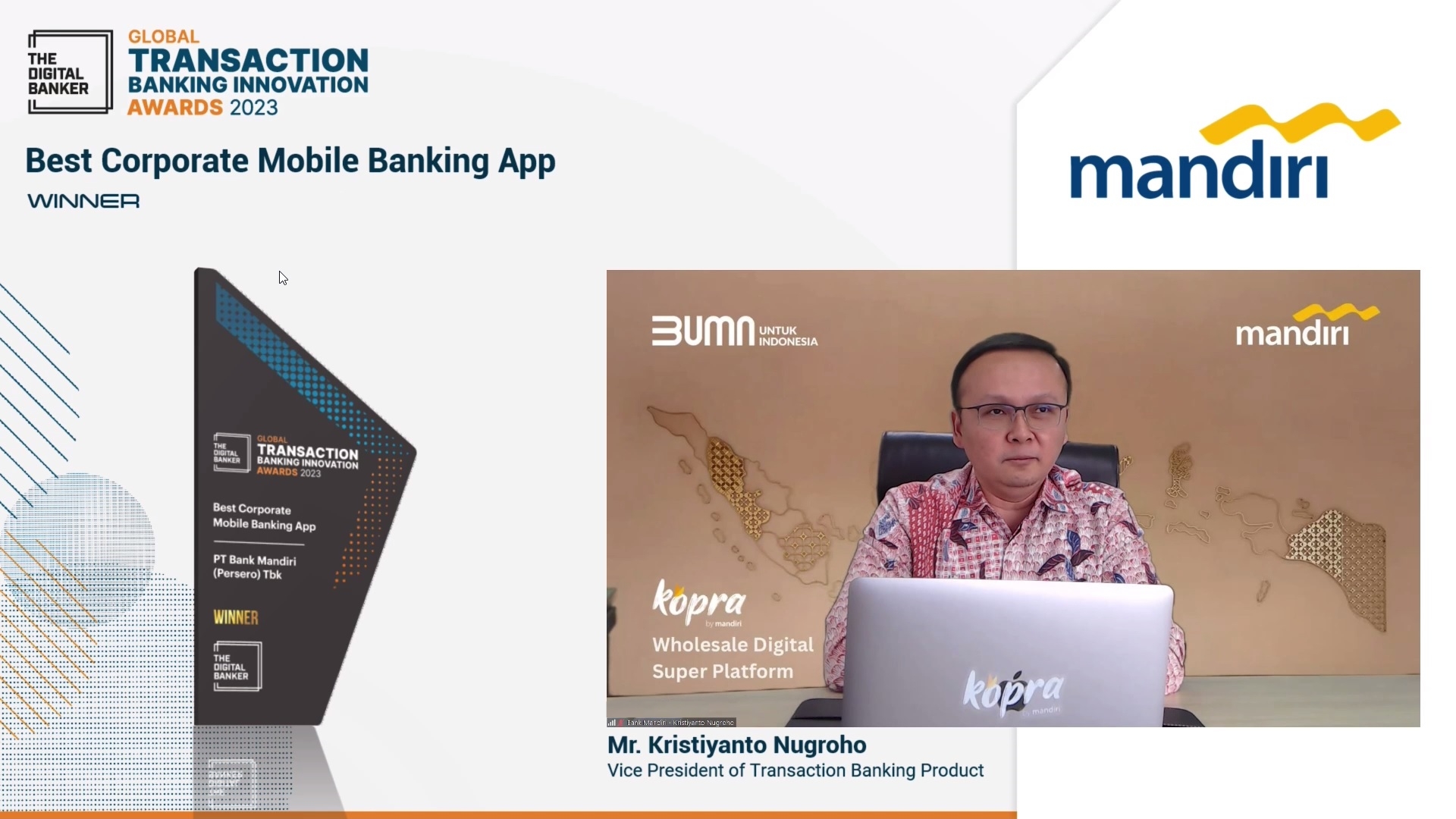 Pacu Transaksi Wholesale Banking, Bank Mandiri Perluas Layanan Kopra by Mandiri