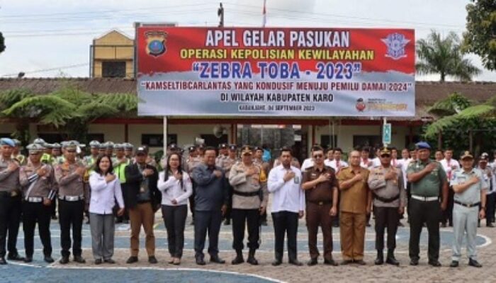 Polres Tanah Karo Gelar Pasukan Ops Zebra Toba 2023