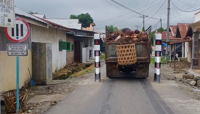 Pemasangan Portal Jaga Kondisi Ruas Jalan