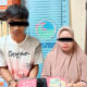 Tersangka pria dan wanita ini diamankan di Mapolres Agara terkait kasus sabu. Waspada/Ist.