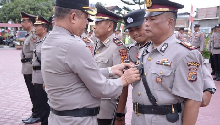 Kapolres Langsa Sertijab Kasat Narkoba, Binmas, Kabagren Dan Kapolsek