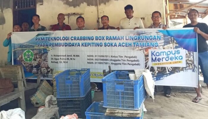 PKM Unsam Distribusikan Crab Box Budidaya Kepiting Soka Tamiang