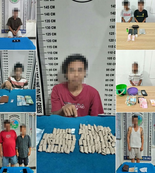 Polres Pematangsiantar dan Polsek jajaran terus menjaga komitmen memberantas narkoba dan kali ini mengamankan sembilan pelaku pada 12-17 September 2023 serta menyita barang bukti narkotika jenis ganja dan sabu-sabu serta barang bukti lainnya.(Waspada-Ist)
