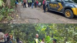 PETUGAS Kepolisian dan masyarakat berupaya pencarian korban di lokasi. kejadian. Waspada/ist.