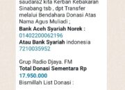 Donasi Untuk Korban Kebakaran Terus Mengalir