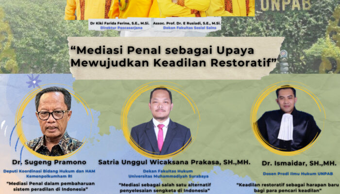 Prodi Magister Hukum UNPAB Gelar Webincang Bahas Mediasi Penal di Indonesia