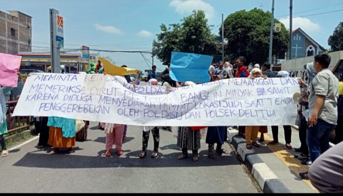 Emak-emak Geruduk Poldasu Minta Tangkap Bandar Judi Delitua