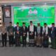 Bupati Batubara Ir H Zahir, MAP foto bersama dengan Ketua MUI Sumut Dr H.Maratua Simanjuntak dan peserta Musda IV MUI Batubara. (Waspada/Agusdiansyah Hasibuan)