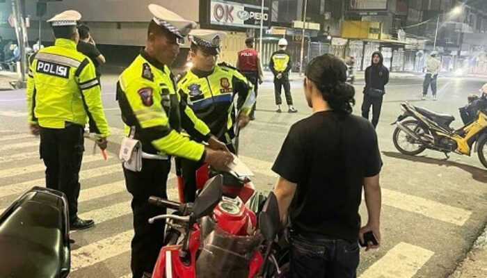 Laksanakan KRYD, Polres P.Siantar Amankan 39 Sepeda Motor Knalpot Blong