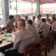 Kapolres Aceh Tenggara, AKBP R Doni Sumarsono, S. Ik, Coffee Morning dengan jajaran Pejabat Utama (PJU) Polres setempat, di Warkop Ahai 2, terlihat dalam gambar. Waspada/Ist