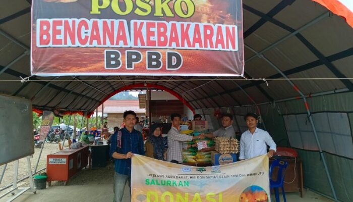 HMI Dan IPPELMAS Abar Salurkan Bantuan Korban Kebakaran Simeulue