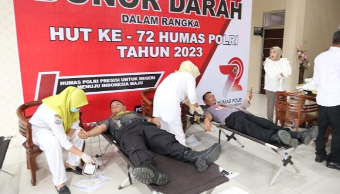 Personel Polres Agara Gelar Donor Darah