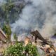 RUMAH bantuan yang dihuni seorang janda ludes terbakar. Waspada/Ist