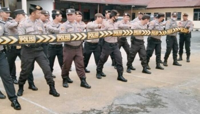 Persiapkan Mental Dan Fisik, Personel Polres P.Siantar Latihan Dalmas