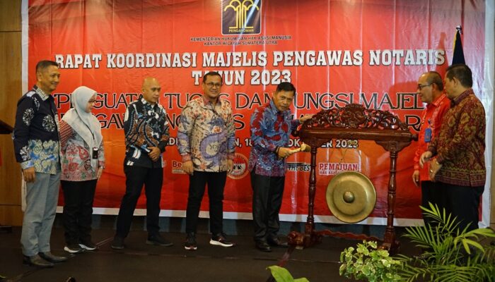 Penguatan Tugas Dan Fungsi Majelis Pengawas Notaris, Kakanwil Sumut Mhd. Jahari Sitepu Buka Rakor MPN