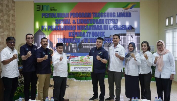 PTPN III Salurkan Rp 1,09 Miliar Program TJSL Triwulan IV Tahun 2023