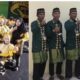 Tim tari kontingen Aceh Singkil bersama pemimpin Sanggar Anharudin, usai tampil memukau di Pentas Utama PKA 8, Taman Ratu Sultanah Safiatuddin Banda Aceh. WASPADA/ist