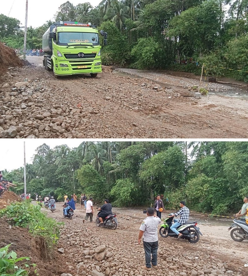 Jalan Amblas Tapsel-Madina Ditimbun, Jalur Batangtoru Aman Dilintasi