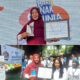Kepala MIN 27 Aceh Besar Naswati S.Ag menerima penghargaan dari Kemen PPPA RI. pada Peringatan Hari Anak Sedunia di Dunia Fantasi Ancol, Jakarta, Senin (20/11). (Waspada/Ist)