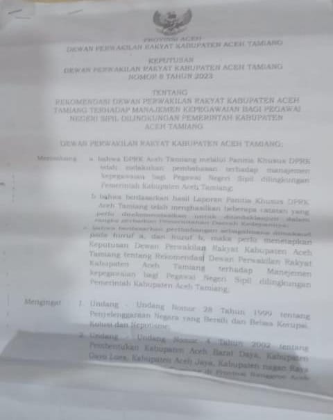 DPRK Aceh Tamiang Terbitkan Surat Aneh