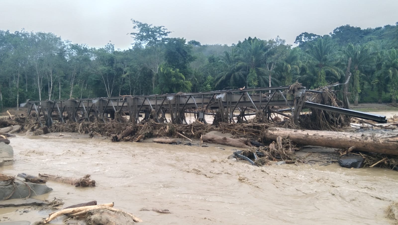 Banjir Bandang Hanyutkan Jembatan Dan Rendam Puluhan Rumah Di Langkat