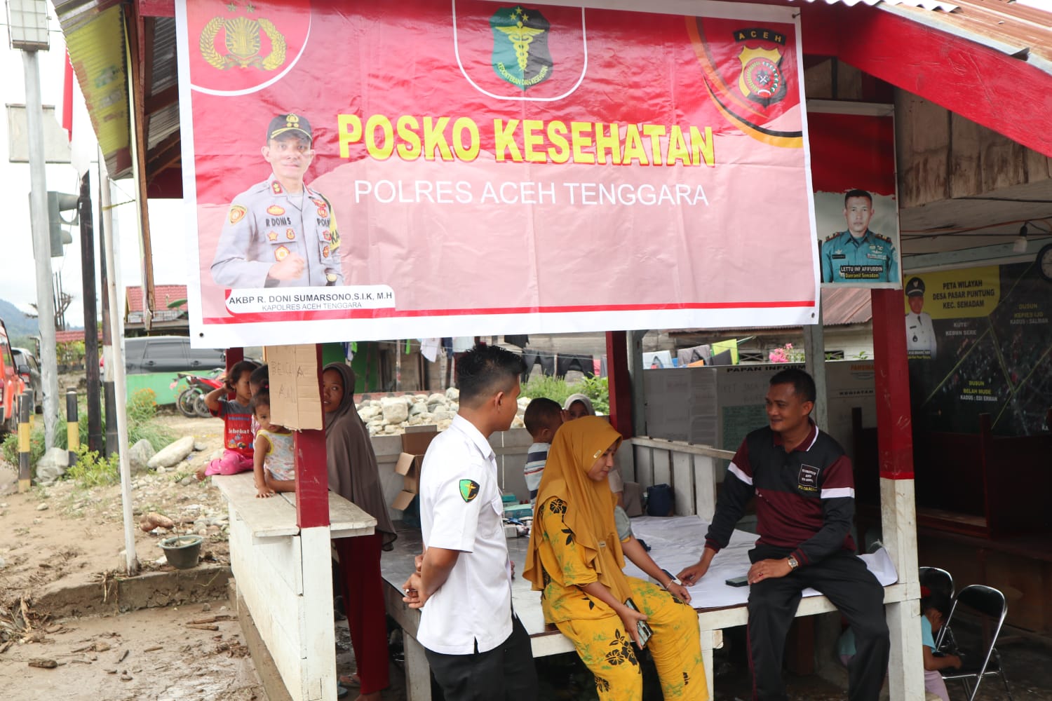 Polres Agara Dirikan Posko Kesehatan Warga Terdampak Banjir