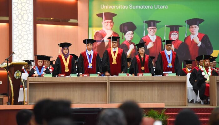 Lima Guru Besar USU Dikukuhkan, Rektor Soroti Pentingnya Penataan SDM