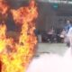 Manajemen Kantor Induk PT (PLN) UIP Sumbagut, menggelar kegiatan simulasi Proteksi Sistem Kebakaran (Fire Drill), Huru-hara dan Teror Bom di halaman kantornya, Jl. Dr Cipto No 12 Medan Polonia, Selasa, 15 November 2023.