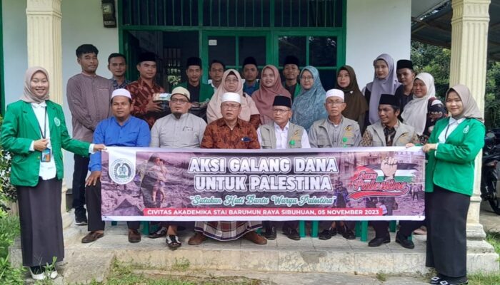 STAIBR Sibuhuan Bantu Muslim Palestina Melalui Baznas Palas