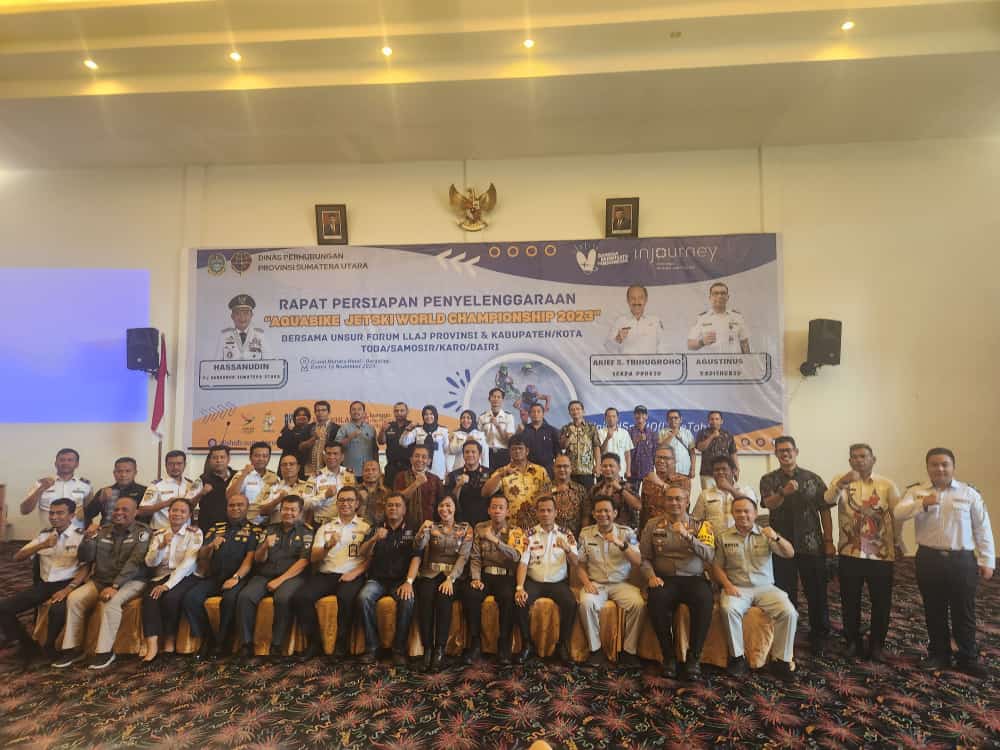 Pemerintah Provinsi Sumatera Utara melalui Dinas Perhubungan menyelenggarakan kegiatan Rapat Koordinasi Kesiapan Bidang Transportasi untuk mensukseskan event Aquabike Championsip 2023, di Berastagi, Kamis (16/11/2023).