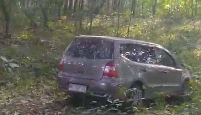 Pelaku Tabrak Lari Tinggalkan Mobil Di Kebun Karet