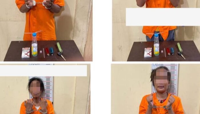 Lagi Asyik Pesta Sabu, Dua Pasangan Digerebek Polisi Langkat 