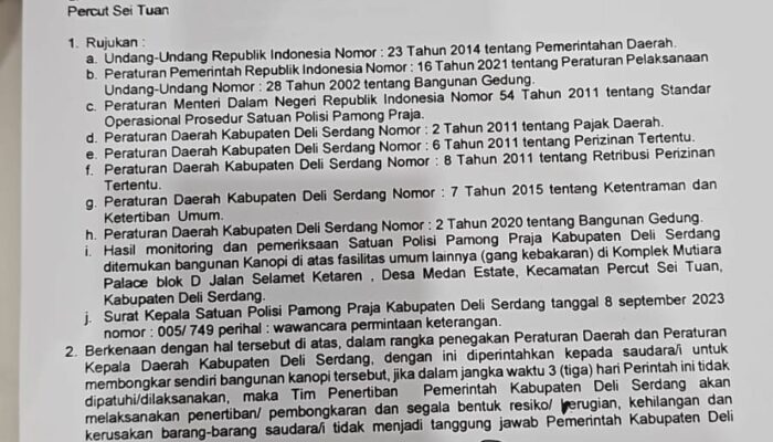 Surat Teguran Satpol PP Deli Serdang, Dikometari Ketum GPI Sumut
