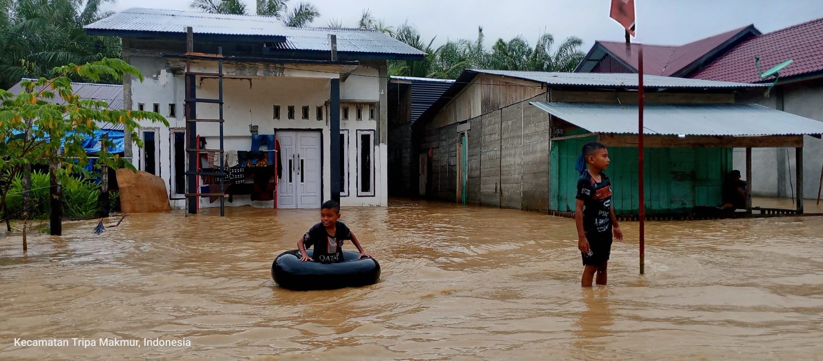 Banjir Di Tripa Makmur Belum Surut, Warga Mengungsi