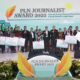 Penyerahan penghargaan kepada pemenang PLN Journalist Award 2022. Ajang tahunan ini menjadi wadah bagi PLN untuk mengapresiasi karya-karya jurnalistik para insan pers di seluruh tanah air, baik di tingkat lokal maupun nasional.