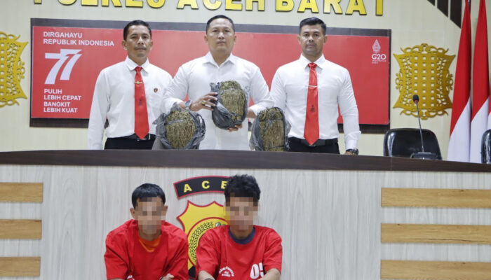 Dua Pengedar Ganja Di Aceh Barat Ditangkap,3 Kg Ganja Diamankan