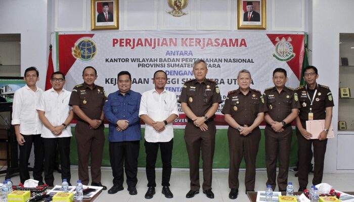 Kejatisu Tandatangani Perjanjian Kerjasama Dengan Kanwil BPN Wilayah Sumut