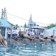 PARA prajurit saat mengikuti lomba renang di Kolam Renang Tirto Sagora -3 Lantamal I dalam rangka memeriahkan Hari Armada RI, Sabtu (25/11). Waspada/Ist