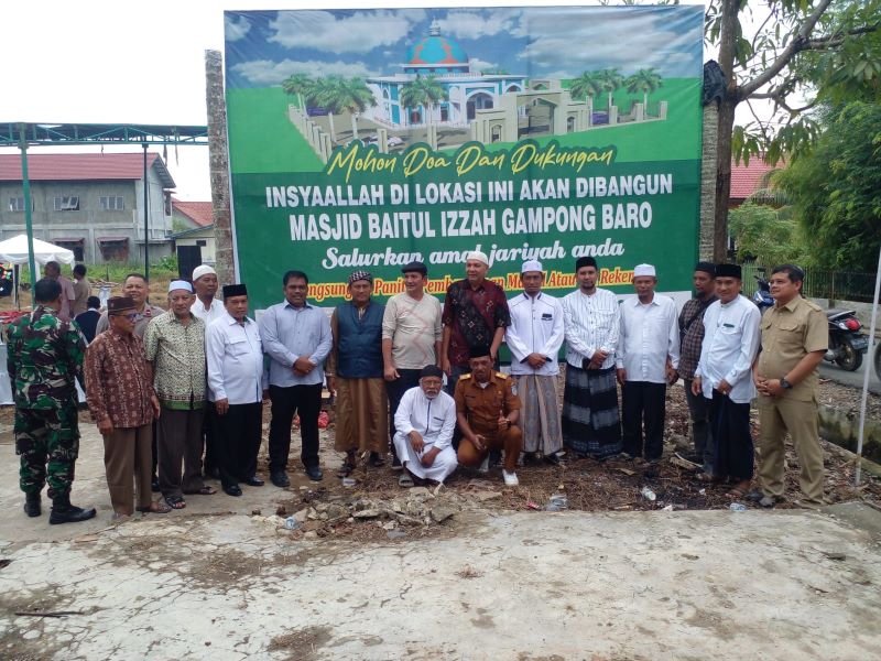 Syamsul Bahri Bantu Pembangunan Masjid Baitul Izzah Gampong Baro Langsa