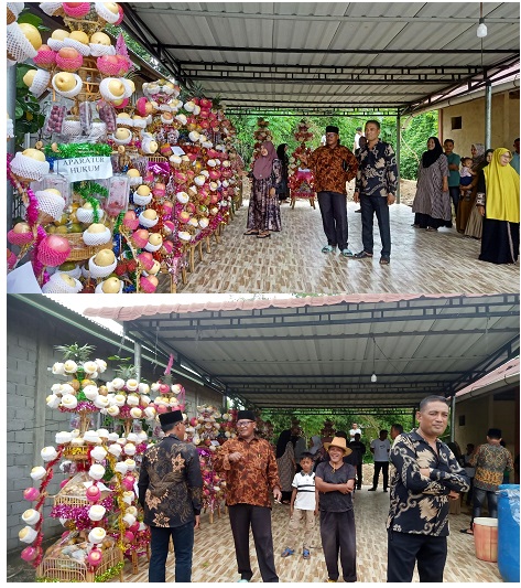 Menara Buah atau Hidangan Buah, mewarnai peringatan Maulidurrasul, di Desa Mesjid, Kecamatan Tangan-Tangan, Abdya. Foto direkam Kamis (23/11) lalu.Waspada/Syafrizal