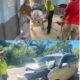 ATAS: Personel Satlantas Polres Nagan Raya membawa korban ke rumah Sakit di Darul Makmur. BAWAH: Minibus Toyota Avanza ringsek berat, Senin (27/11).(Waspada/Muji Burrahman)